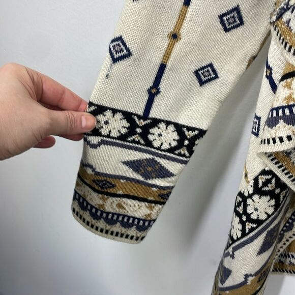 Freeway Waterfall Shawl Wrap Cardigan Sweater Aztec Print Long sleeves sz Large - Picture 8 of 16